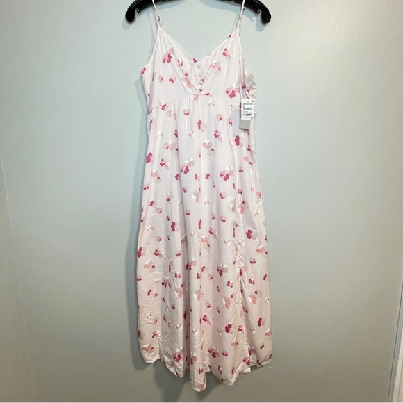 BP Nordstrom Floral Cami Midi Dress Pink Small Textile Floral - Picture 2 of 9